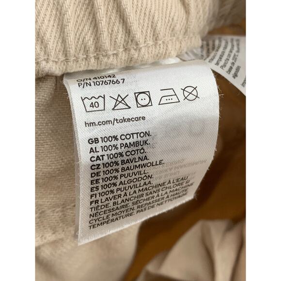H&M Women's Tan High-Waist Twill Casual Trousers SZ 2 - Picture 9 of 11